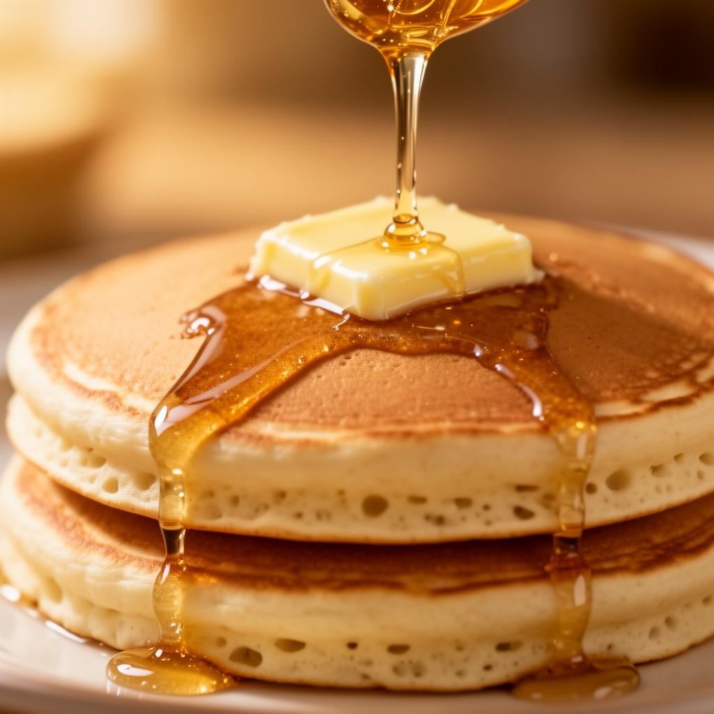 Honey pour on pancakes