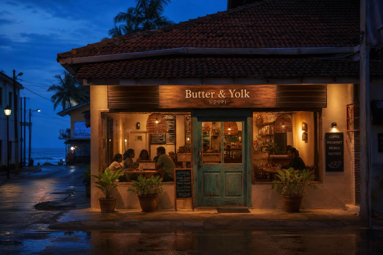 Storefront at dusk